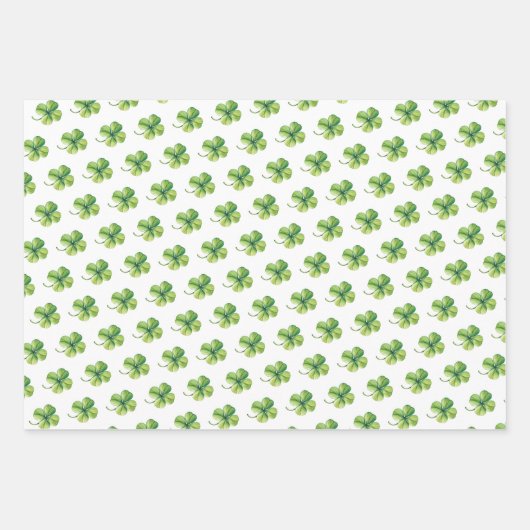 Lucky Charm Clover St. Patrick's Day Baby shower Inpakpapier Vel (Voorkant 2)