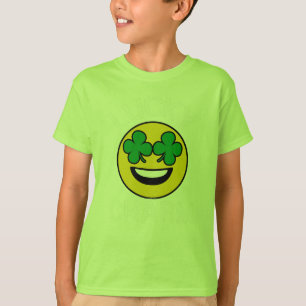 Lucky Charm Emoji Shamrock St Patricks Dag Kinder T-shirt