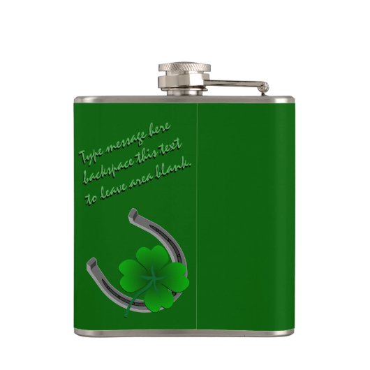 Lucky Charm Flask St. Patrick's Luck Drink Flask Heupfles (Achterkant)