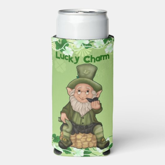 Lucky Charm Fun Leprechaun Pot of Gold Irish Beer (Seltzer Voorkant)