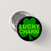 Lucky Charm Green Shamrock Ronde Button 3,2 Cm (Voorkant /achterkant)