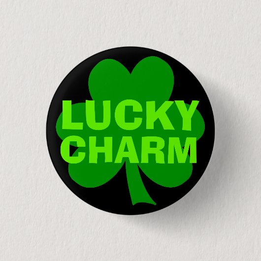 Lucky Charm Green Shamrock Ronde Button 3,2 Cm (Voorkant)