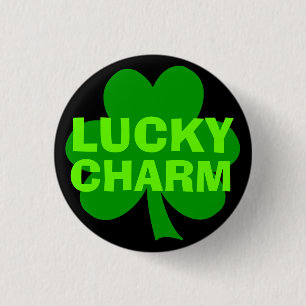 Lucky Charm Green Shamrock Ronde Button 3,2 Cm