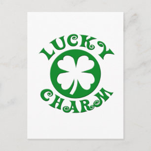 Lucky Charm Green/White Cirkel Briefkaart