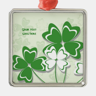 Lucky charm Ierse klaver shamrock St. Patrick's Da Metalen Ornament
