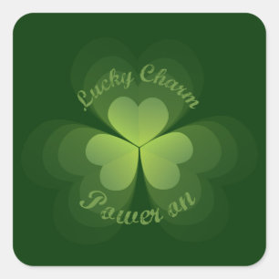 Lucky Charm ingeschakeld Vierkante Sticker