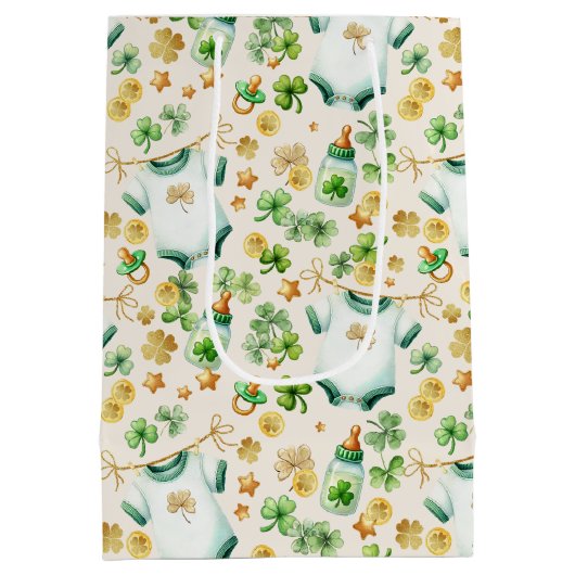 Lucky Charm Irish Baby shower Gift Bag Medium Cadeauzakje (Achterkant)