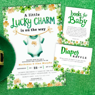 Lucky Charm Irish Baby shower Invitation Kaart