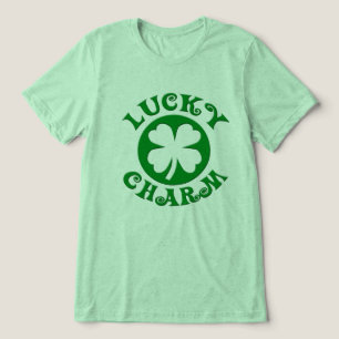 Lucky Charm Irish Four Leaf Clover T-Shirt, Dames Tri-Blend Shirt