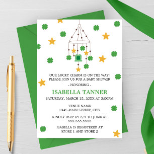 Lucky Charm Klaver en Ster Mobiele Baby Shower Uit Kaart