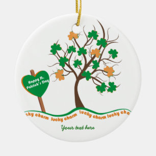 Lucky charm klaver klaver shamrock St. Patrick's D Keramisch Ornament