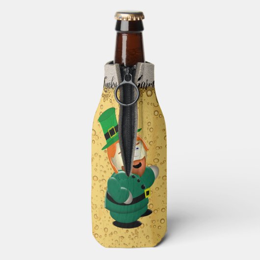 Lucky Charm Leprechaun Irish Bubble Golden Beer Flesjeskoeler (Fles Achterkant)