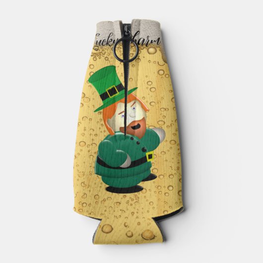 Lucky Charm Leprechaun Irish Bubble Golden Beer Flesjeskoeler (Achterkant)