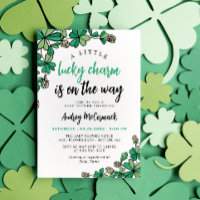 Lucky Charm On The Way Green Baby shower