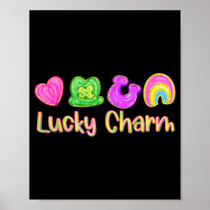 Lucky charm patricks day klaver Ierse klaver Poster