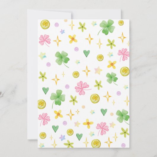 Lucky Charm Rainbow Shamrock Invitation d'annivers (Dos)