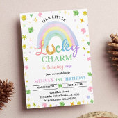Lucky Charm Rainbow Shamrock Invitation d'annivers