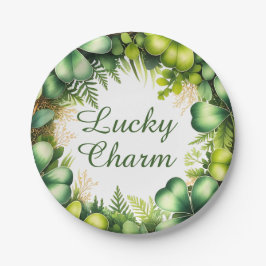 Lucky Charm Shamrock Wreath Paper Plates Papieren Bordje