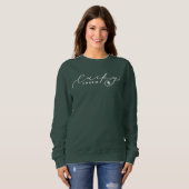 Lucky Charm St. Patrick's Day Cute White Script Trui (Voorkant volledig)