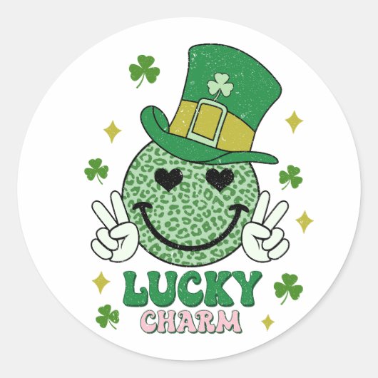 Lucky Charm St Patrick's Day Ronde Sticker (Voorkant)