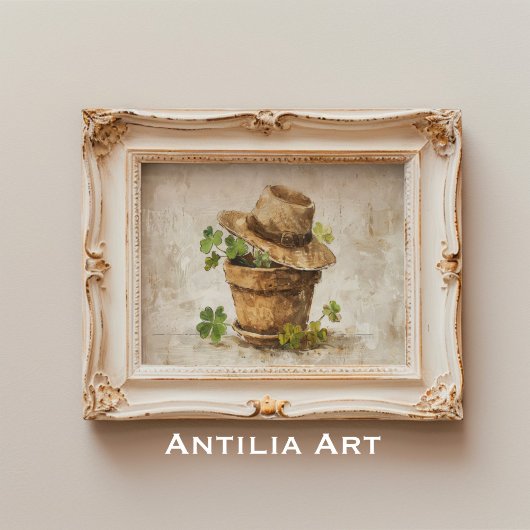 Lucky Charm Stilleven Four Leaf Clover & Shamrock Poster