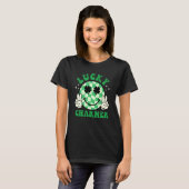 Lucky Charmer Shamrock Groovy St Patrick's Day Iri T-shirt (Voorkant volledig)