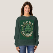 Lucky Charmer Women's Forest Green Sweatshirt (Devant entier)