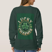 Lucky Charmer Women's Forest Green Sweatshirt (Dos)