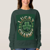 Lucky Charmer Women's Forest Green Sweatshirt (Devant)