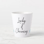 Lucky & Charming Rainbow 4-Leaf Clover Minimalist Latte Mok (Voorkant)