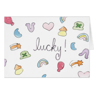 Lucky Charms "Lucky!" Waterverf Print Kaart