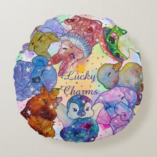 Lucky Charms Rond Kussen (Voorkant)