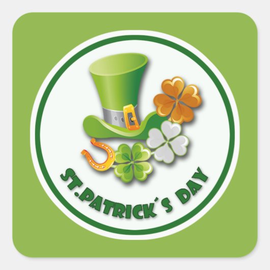 Lucky Charms St. Patrick's Day Vierkante Sticker (Voorkant)