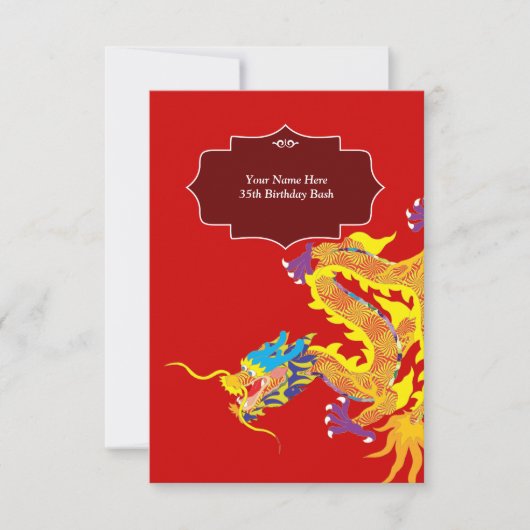 Lucky Chinese Dragon uitnodiging (Voorkant)