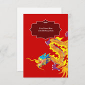 Lucky Chinese Dragon uitnodiging (Voorkant / Achterkant)