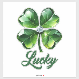 Lucky Clover bladeren Sticker
