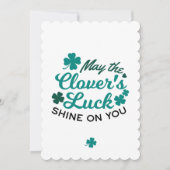 Lucky Clover Charm - May the Clover's Luck Shine Feestdagenkaart (Voorkant)