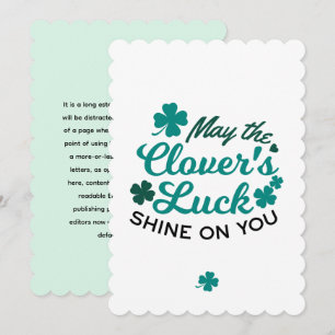 Lucky Clover Charm - May the Clover's Luck Shine Feestdagenkaart