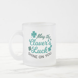 Lucky Clover Charm - May the Clover's Luck Shine Matglas Koffiemok