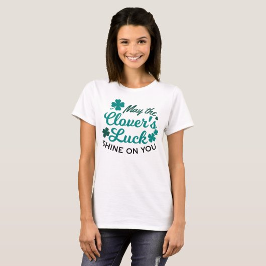 Lucky Clover Charm - May the Clover's Luck Shine T-shirt (Voorkant volledig)