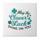 Lucky Clover Charm - May the Clover's Luck Shine Tegeltje (Voorkant)