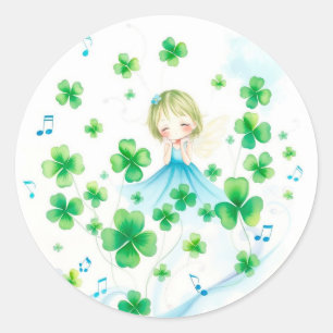 Lucky Clover Design voor St. Patrick's Day Ronde Sticker