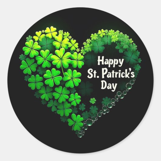 Lucky Clover Design voor St. Patrick's Day Ronde Sticker (Voorkant)