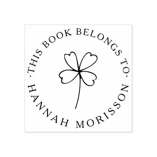 Lucky Clover Eenvoudige Bibliotheek Boek Aangepast Rubberstempel (Afrduk)