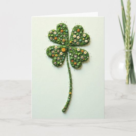 Lucky Clover Floral Pattern Card Kaart (Voorkant)