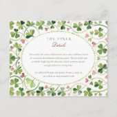 Lucky Clover & Hearts Wedding Details Behuizing Informatiekaartje (Voorkant)