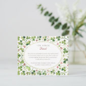 Lucky Clover & Hearts Wedding Details Behuizing Informatiekaartje (Staand voorkant)