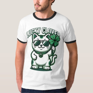 Lucky Clover Kat T-shirt | Grappige St. Patrick's 