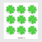 Lucky Clover Leaf & Shamrock / Ierse St. Patrick Sticker (Vel)