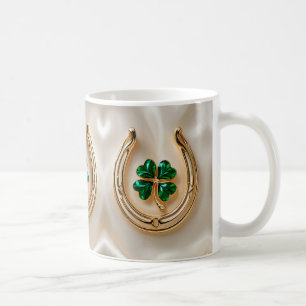 Lucky Clover met Goud Hoefijzer Koffiemok